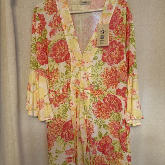 Maaji Floral Mini Dress - Pink and Green - Picture 1 of 1